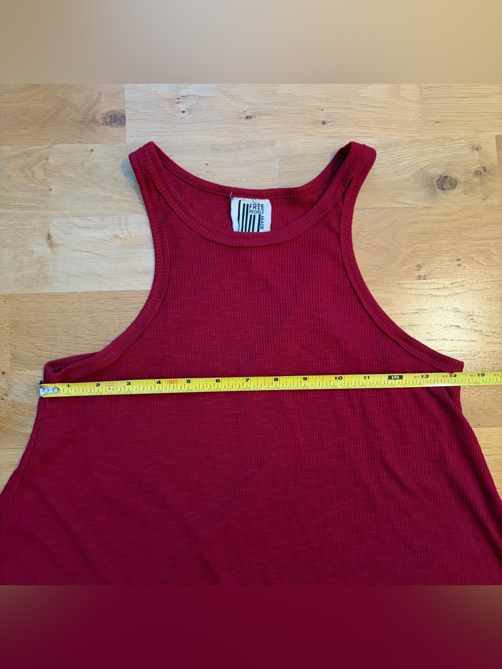 Free People Super Soft, Oversized Red Ribbed Racerback Tank, XS - Picture 5 of 6